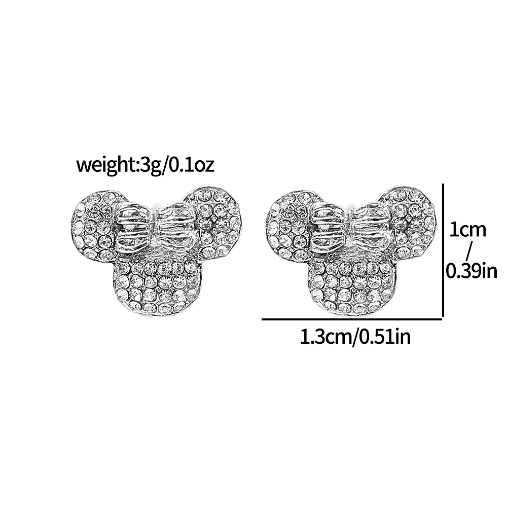 Cartoon Anime Disney Mickey Mouse Earrings Sweet Cute Mickey Mouse Rhinestone Earrings for Women Jewelry Gifts