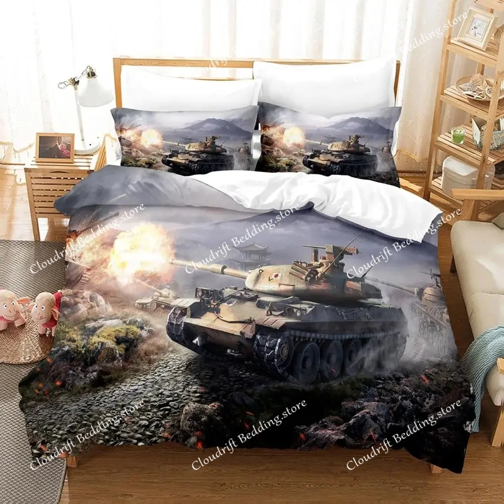 

Tank Duvet Cover Set King Size War Theme Bedding Set Dirt Bike Quilt Cover For Kid Boys Men Comfortable Microfiber Quilt Cover