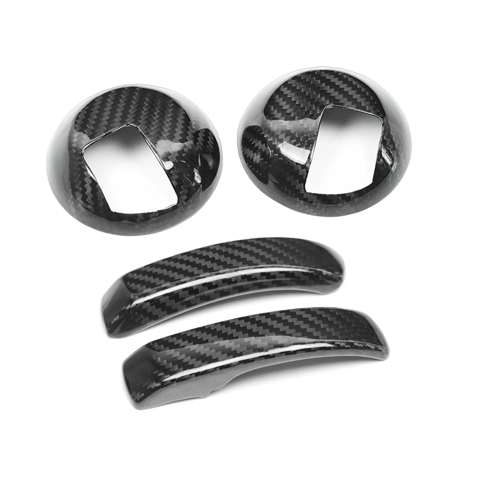 Carbon Fiber Inner Door Interior Handle Catch Cover Trim For Fiat 500 Abarth 595 2008-2023