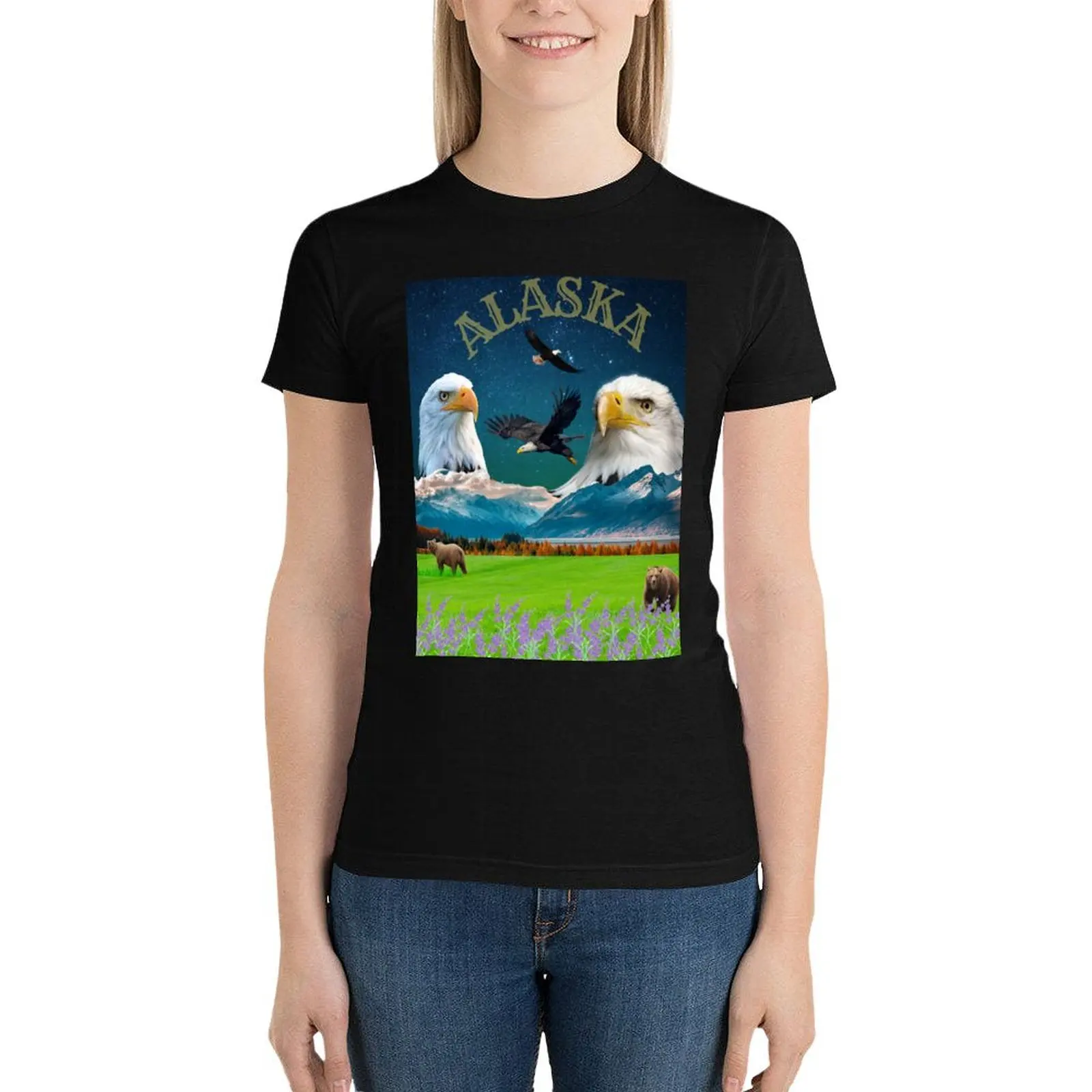 

Alaska land of the bald eagle T-Shirt female oversized Blouse new edition t shirts for Women