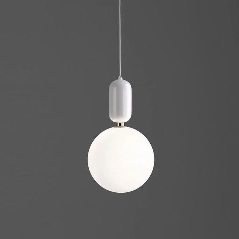 Nordic creative post-modern restaurant pendant lamp bedroom children's room bar single glass ball pendant lights