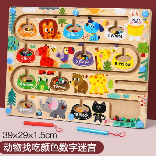 Magnetische penbal voor kinderen Kleur doolhof speelgoed Baby's hand oog gericht training vroeg onderwijs speelgoed