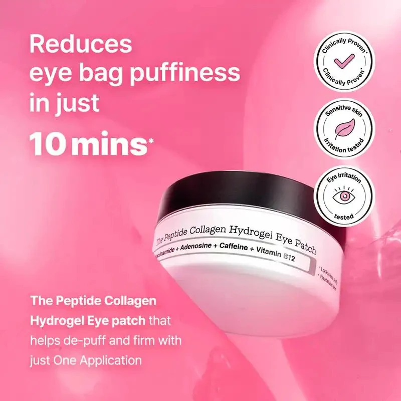 

[COSRX Official] Peptide Collagen Hydrogel Eye Patch 60Pcs | 10 Mins Quick Depuff