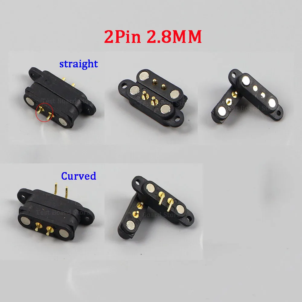 

1Set DC Magnetic Pogo Pin Connector 2A 36V Pogopin Male Female Spring Loaded 2Pin 3Pin 5Pin DC Power Socket 2.54mm 2.80MM