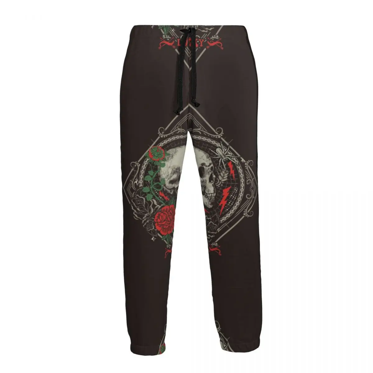 Men Joggers Pants Gothic Skull And Roses Man Sweatpants Streetwear Casual Mens Pants