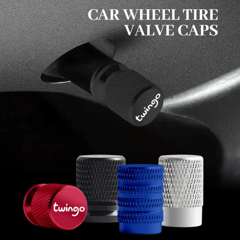 Tapas de válvula de neumático de coche deportivo, cubiertas de vástago de neumático, accesorios de estilo para Twingo Letter Badge ZE GT Noir RS, 4