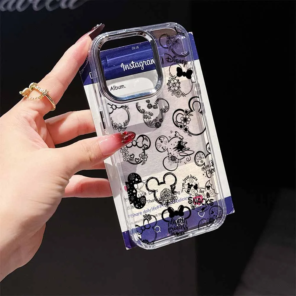 Disney Mickey Mouse Logo Phone Case For Apple iPhone 17 AIR 16E 15 14 13 12 11 Pro Max Plus Transparent Soft Cover Funda Capa - náhled 6