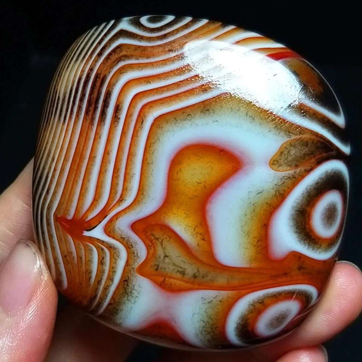 4PC Natural Banded Agate Artisan Stone, Polished Tumbled, Chalcedony Beauty, Terrarium Decor, Crystal Collection, Table Display
