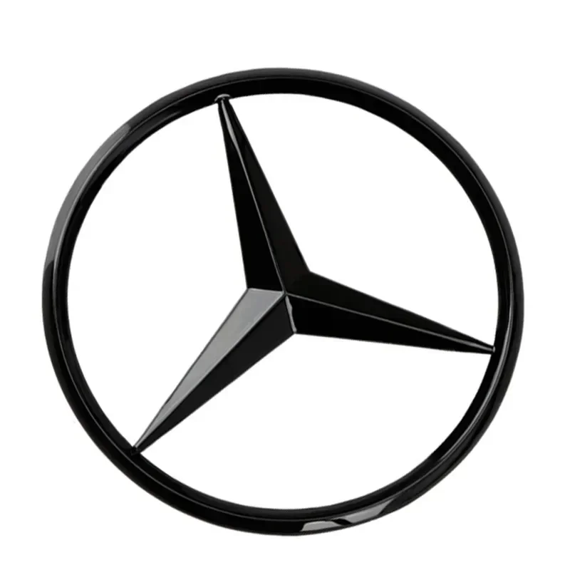 Middle Trunk Star Logo Car Emblem for Mercedes Benz A C E CLA GLC Class W117 W176 W204 W205 W213 W253 3 Pins with Original Arc