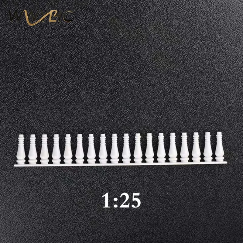 10Pcs Miniature Guardrail Height， Garden Railing Plastic White Fence Sand Table Model Home Decor