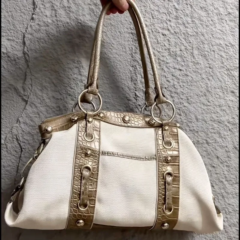 

Patchwork Designer Bag Women Underarm Messenger Bag Contrasting Color Shoulder Bag Chic Large Capacity Handbags Casual Y2k Bags