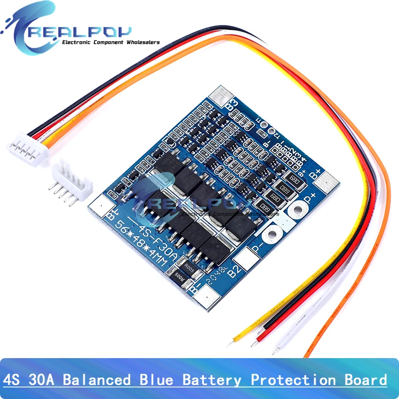 BMS 4S 30A 14.4V Balancer PCB 18650 Lipo Li-ion Lithium Battery Protection Board LiFePO4 4S BMS Balancing Charging Circuit PCM