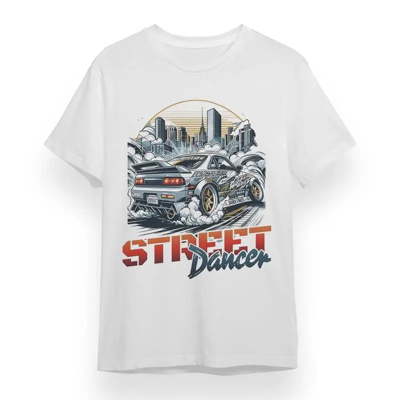 

Men'S T Shirt With Street Dancer White 100 Cotton Usa