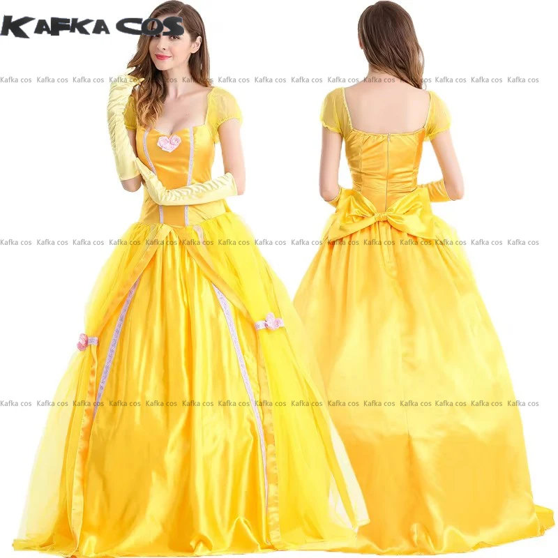 Anime Beauty Fancy Dress Assepoester Cosplay Kostuum Prinses Belle Cosplay Kostuum Pruik Vrouwen Meisjes Halloween Rollenspel Party