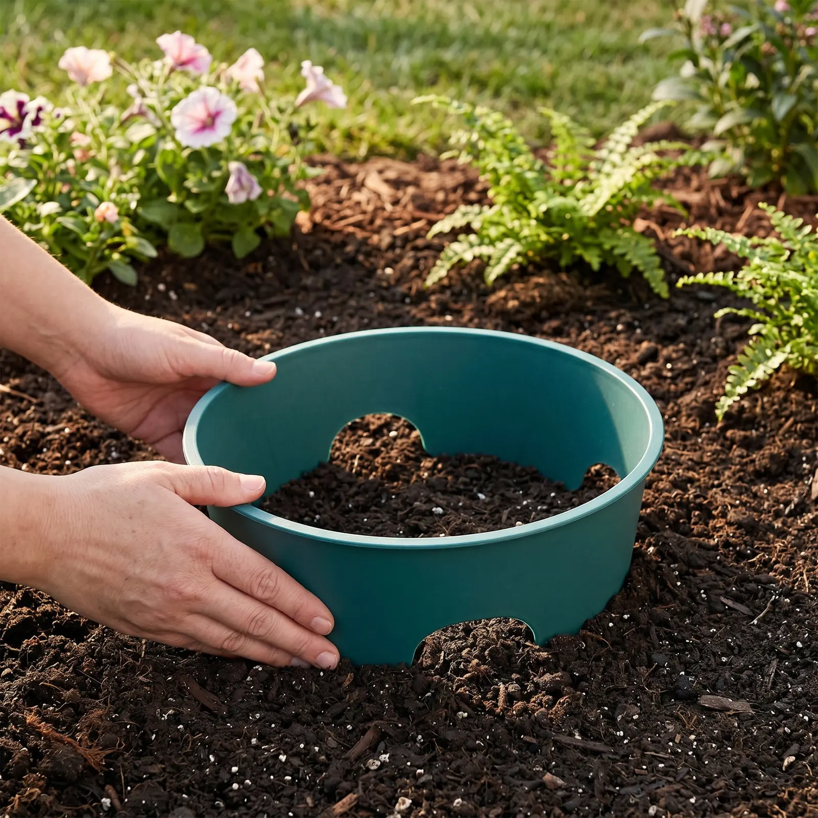 6Pcs Plant Growth Isolation Ring Vegetable Plant Protector Soil Moisture Retention Mulch Cover Garden Root Separation