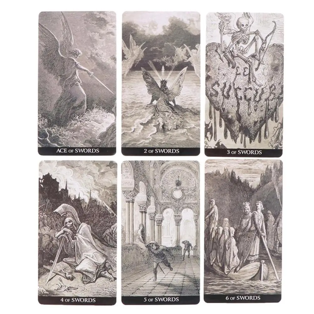 78pcs Gustave Dore Tarot Card Family Party Entertainment Board Games Witch Divination Game Oracle Decks