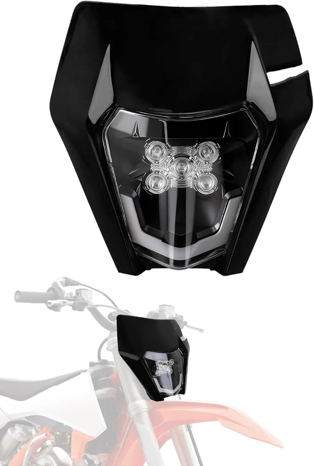 

Светодиодная фара для грязевого велосипеда, универсальный комплект для сборки фар мотоцикла для большинства грязевых питбайков Enduro Supermoto CR CRF XR YZ YZF XC