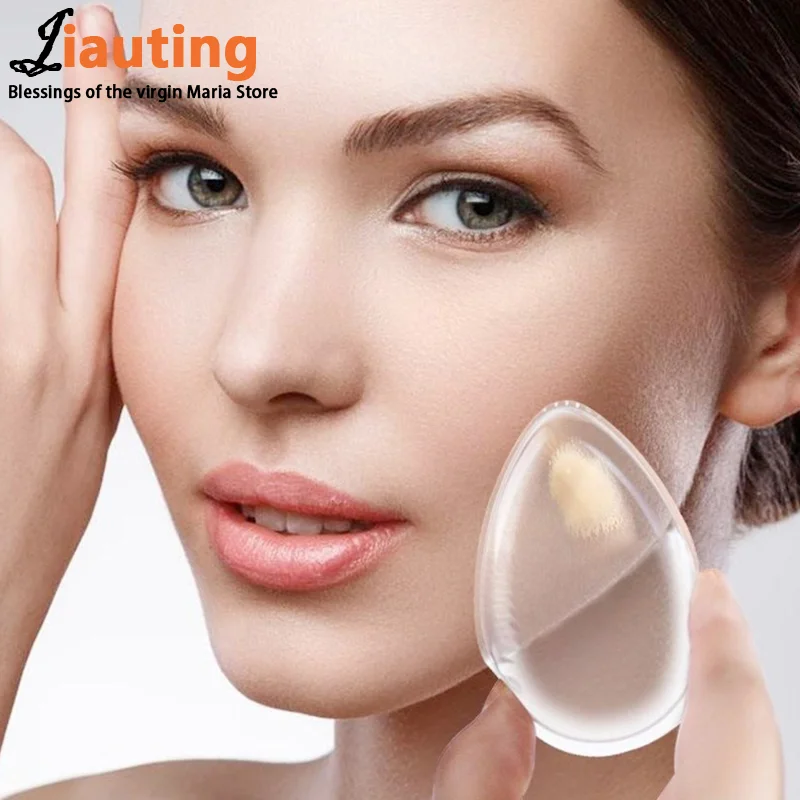 1pcs Soft Silicone Gel Powder Puff Sponge For Cosmetic Face Foundation BB Cream No Powder Eating Powder Makeup Tool