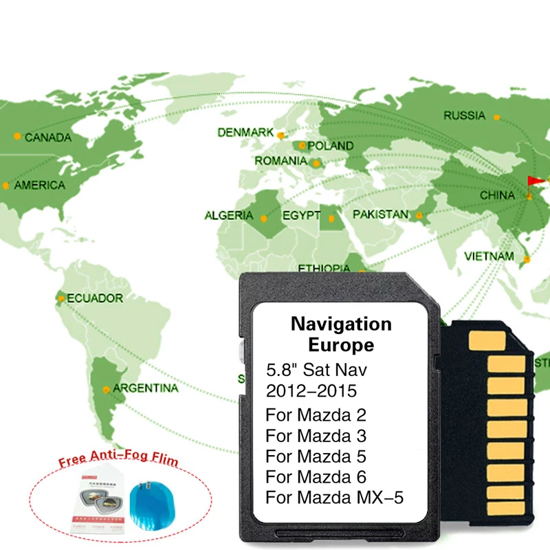 

for Mazda 2/3/5/6/MX-5 AVN1 units Navigation Vehicle 2023/2024 GPS NVA-SD8110EU 8GB SD Card Sat Nav Update Europa Britain Maps