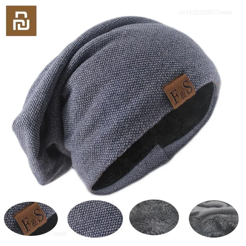 Youpin Winter Fashion Bonnet Hat Knitted Solid Color Beanies Spring Casual Soft Turban Hats Hip Hop Beanie Thickening Keep Warm