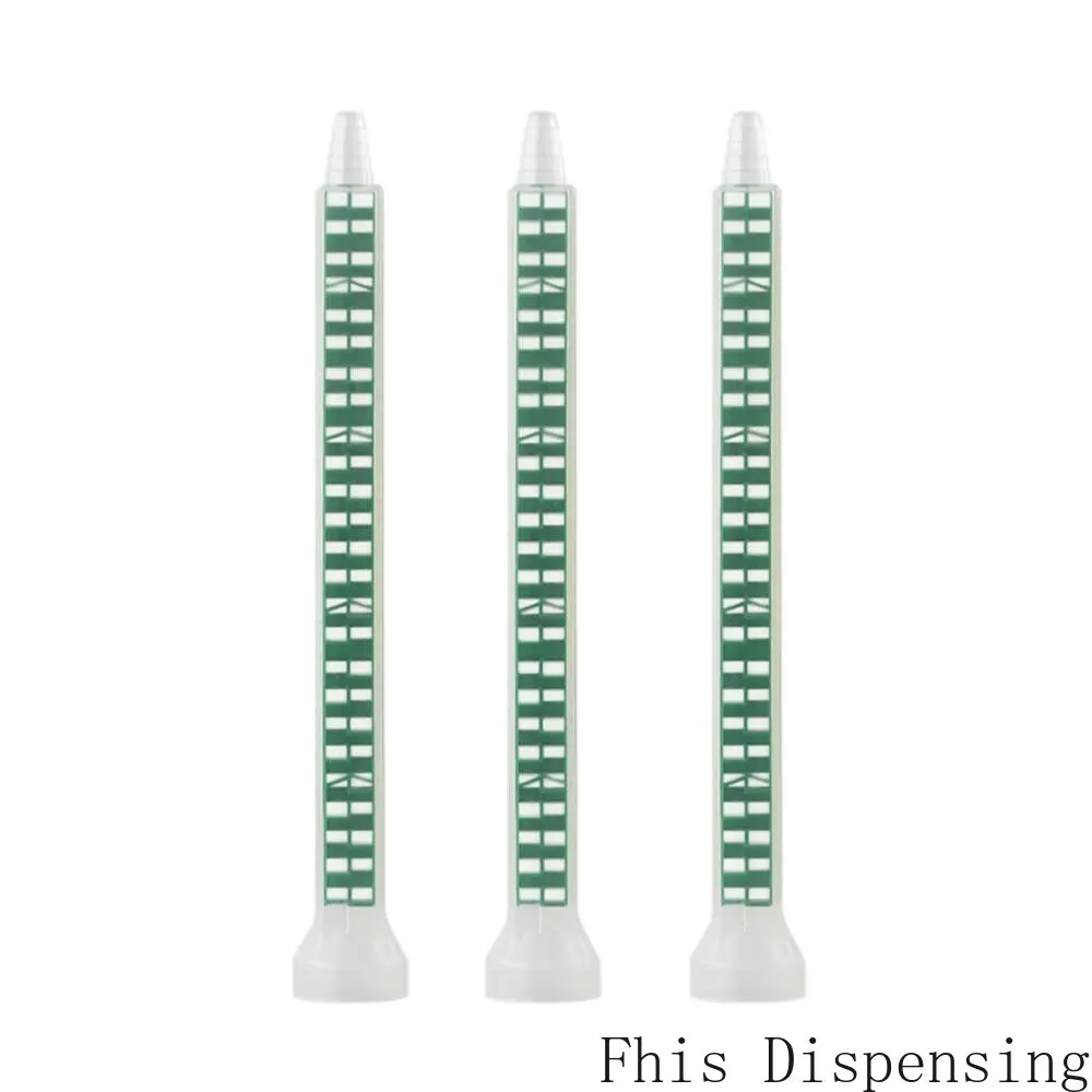 Pack of 500 Resin Static Mixer Mixing Nozzles Duo Epoxies of Green Rectangular 08-24 (Round Mouth)