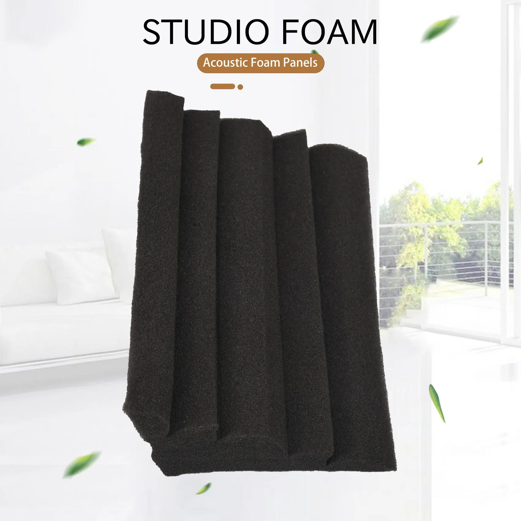 A77I 16Pcs/Set Acoustic Foam 12Pc Bass Trap Wall Foam + 4Pc Square Sound Insulation Foam Flame Retardant High Density