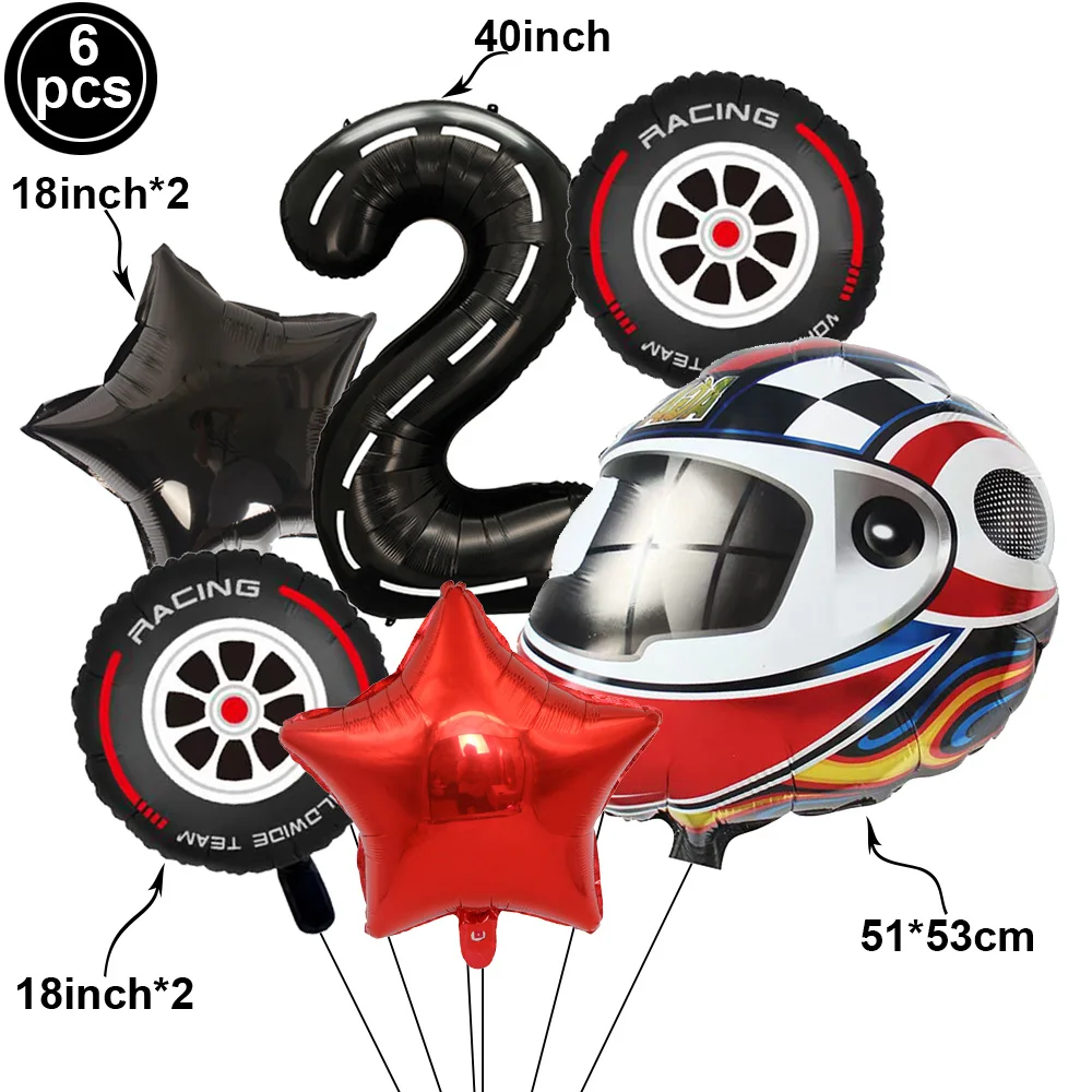 Motorcycle 2 3rd Birthday Party Decorations Motor Helmet Balloon Set Cake Toppers Banner Man Boys Motocross Sport Party Supplies view 2