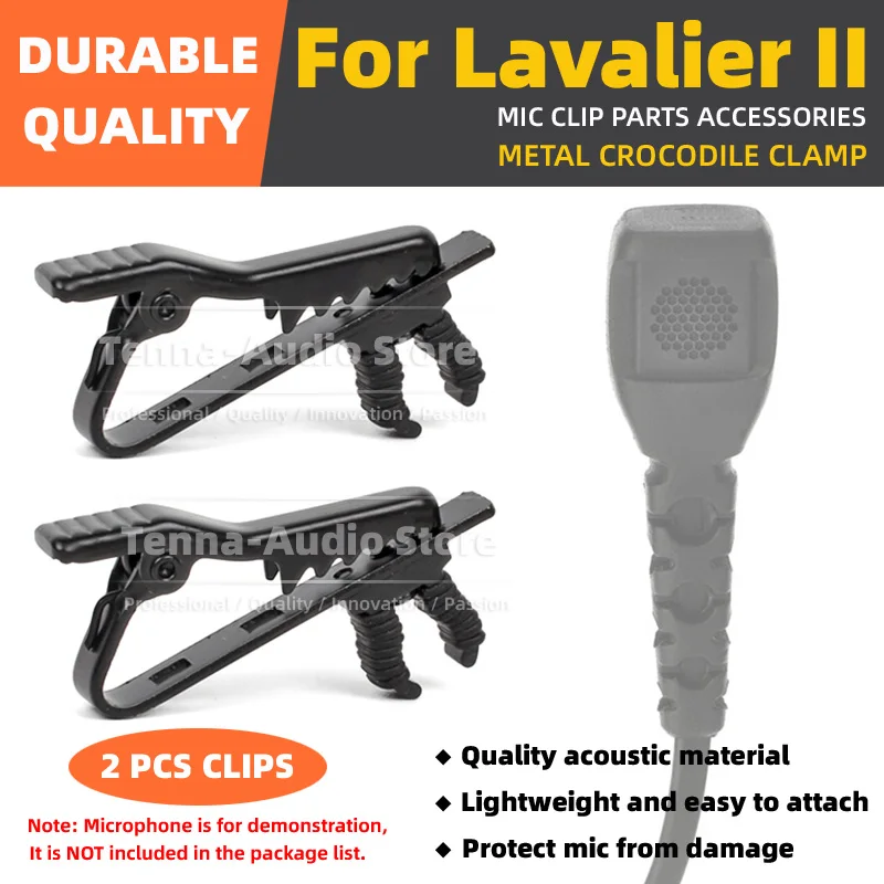 Cable Holder Clasp Accessories For Rode LAVALIER II Wireless Pro Microphone Parts Tie Lavalier Crocodile Clip On Mic Lapel Clamp