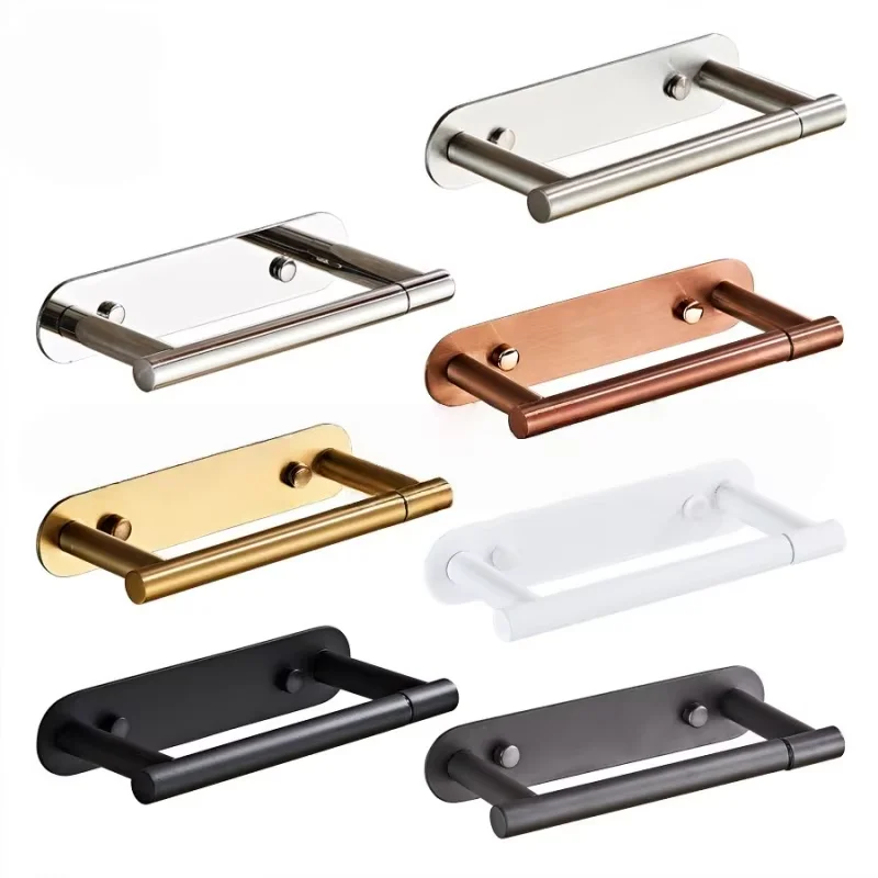 

Wall Mounted Toilet Paper Holder Stainless Steel Self Adhesive Toilet Roll Holder Rustproof No Drilling Tissue Roll Holder
