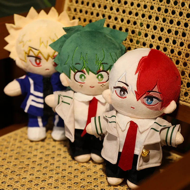 

20cm New My Hero Academia Plush Toys Stuffed Anime Midoriya Izuku Bakugou Katsuki Todoroki Shoto Dolls Soft Pillow Kids Gift Toy