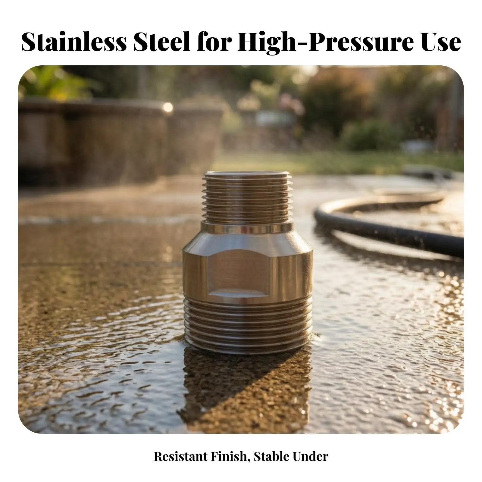 Heavy Duty Hex Stainless Steel Adapter for Nozzle Fittings High Pressure Plumbing Maintenance Tool