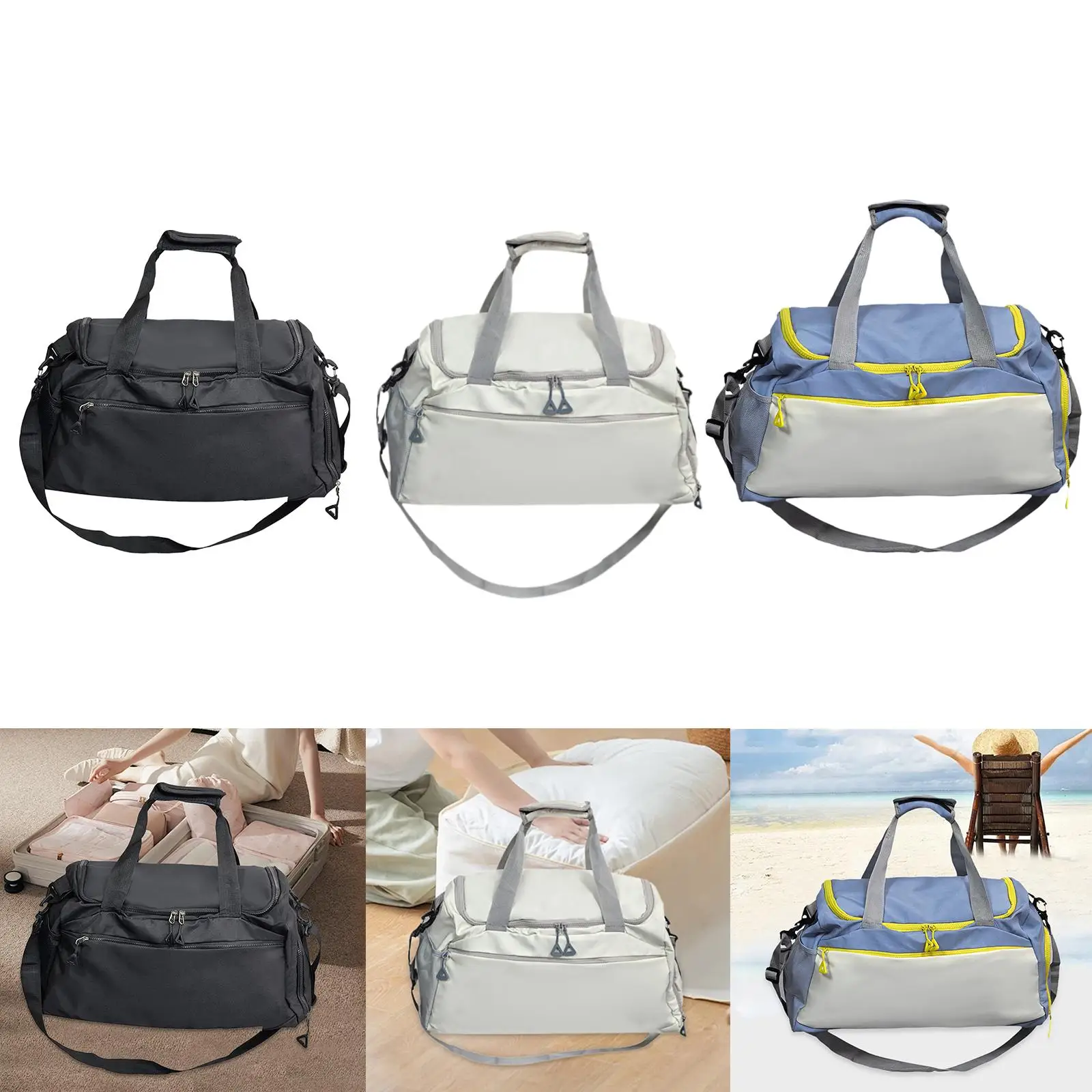 

Travel Duffle Bag Versatile Adjustable Shoulder Strap Waterproof Large Capacity Portable Overnight Bag for Workout Business Trip