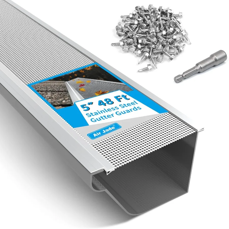 

Gutter Guards 48ft 15 Pack Micro Mesh Stainless Steel Gutter Needle and Leaf Filter for DIY Universal Fit Any Roof