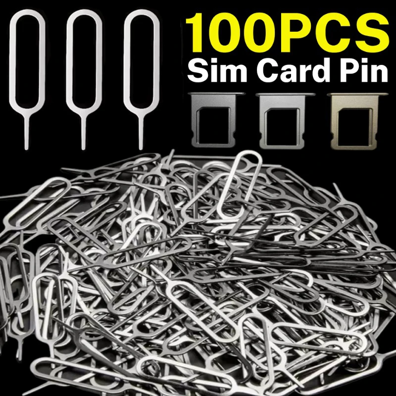 1-100PCS Sim Card Removal Openning Tool Universal Tray Eject Pins Needle Opener Ejector For Iphone 16 15 14 13 11 Xiaomi Samsung