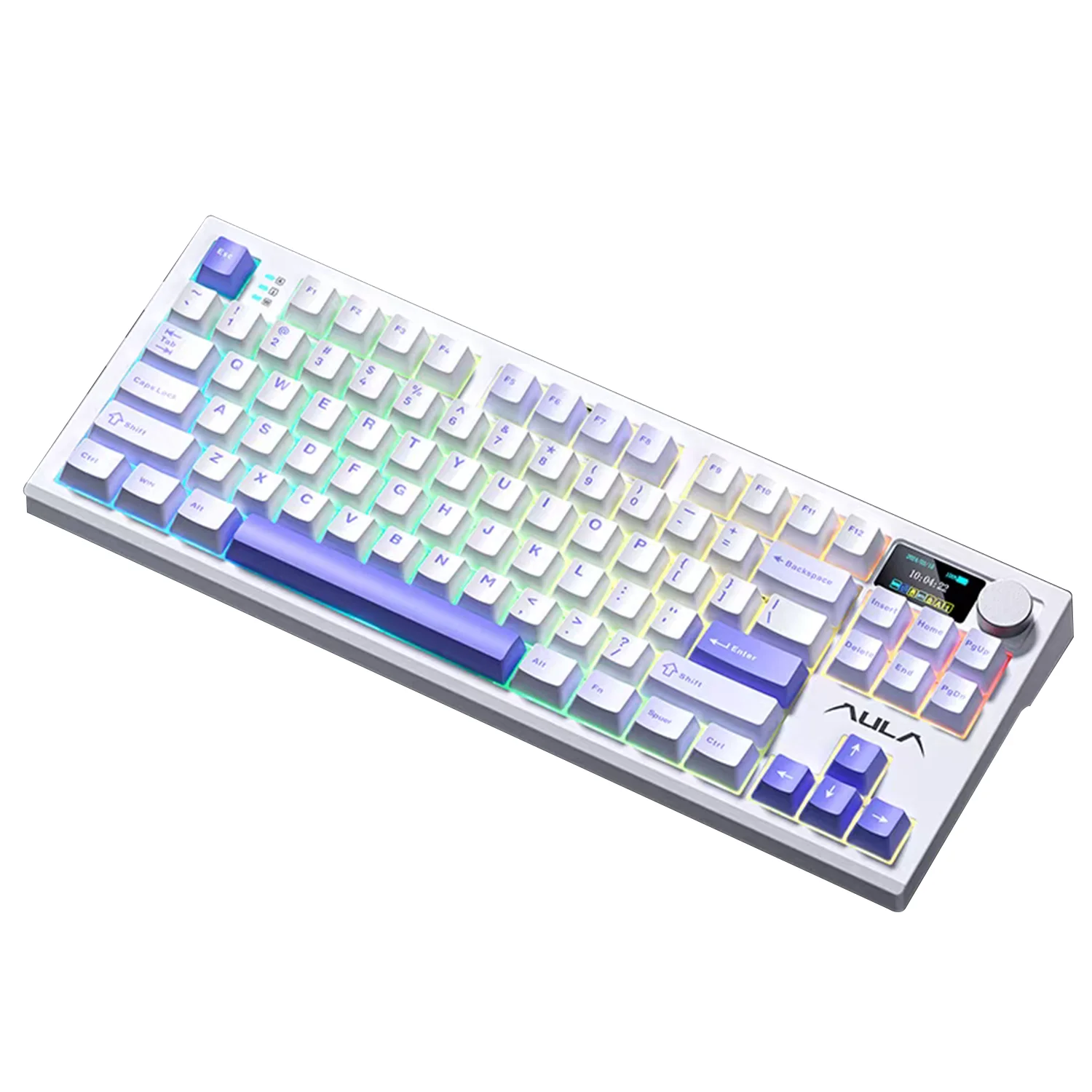 

Aula S87 Pro Mechanical Keyboard Wireless With Display Screen Knob Full-key Hot Swappable HIFI Sound Gaming Keyboards