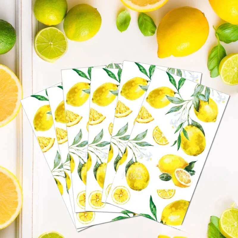 20pcs/Pac 33*40cm 2-Ply Hawaiian Watercolor Lemon Fruit Printed Long Paper Napkin Party Festival Disposable Paper Placemat