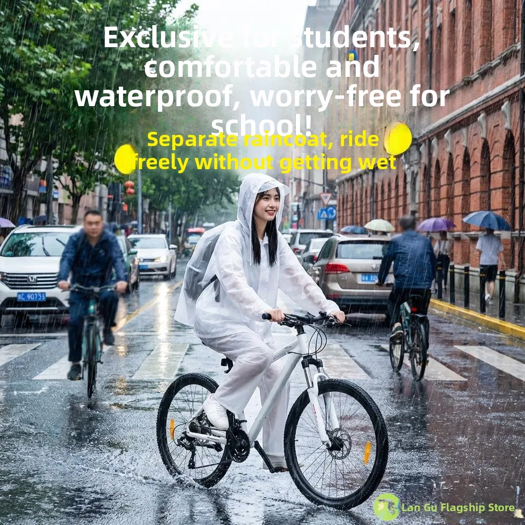 

Утолщенный длинный школьный дождевик для мальчиков и девочек, портативный дождевой плащ-пончо для студентов, полноразмерный дождевой костюм для сильного дождя и езды на велосипеде