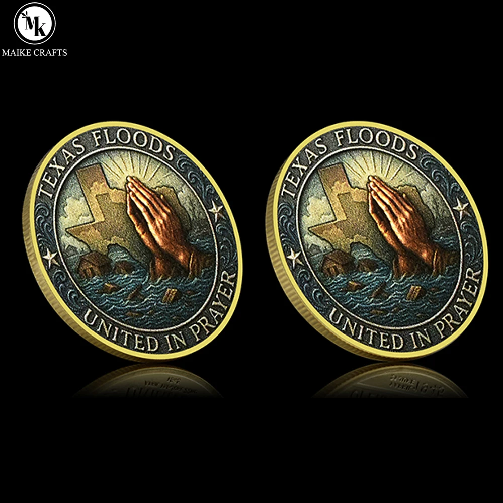 Texas Floods Commemorative Coin - United in Prayer | Limited Edition 40mm Metal Medal