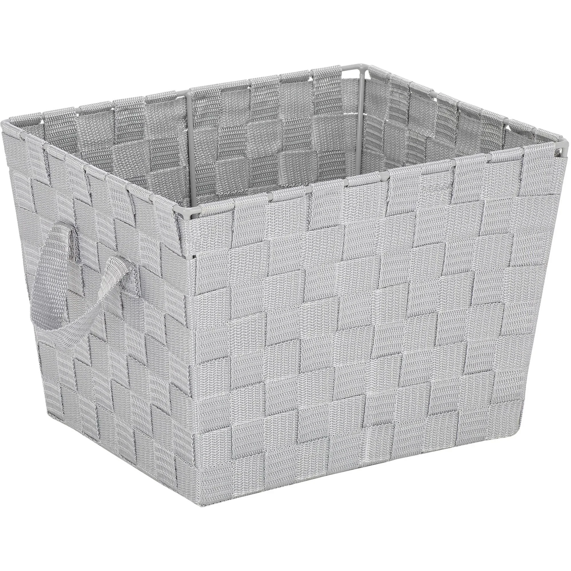 Simplify Contenedor de Almacenamiento con Asas de Correa en Gris organización y almacenamiento del hogar