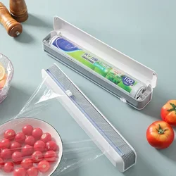 Kitchen Household Plastic Wrap Dispensers Magnetic Cling Film Cutter Storage Box Aluminum Foil Stretch Cutter Accessories