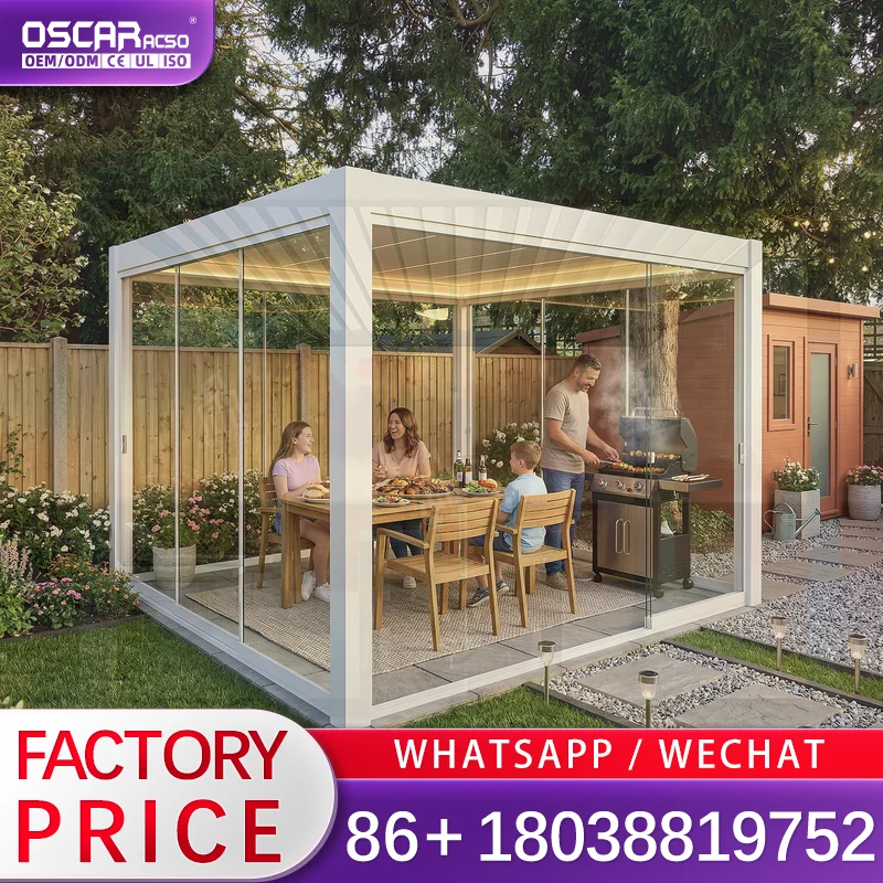 Outdoor Solar Pergola Tent UV Protected Gazebo with Electric Rainproof Features for Garden Patio Backyard pergola