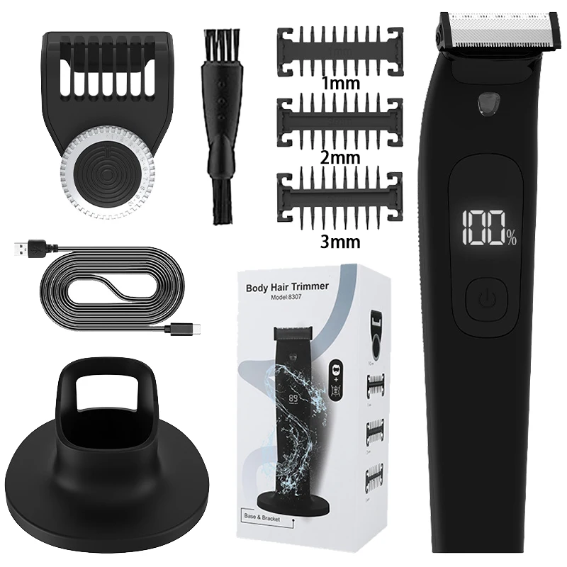

Body Hair Trimmer IPX7 Waterproof With LED Lighting Men's Electric Shaver Underarm Private Parts Trimmer Clipper