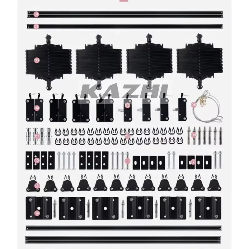 Ceiling guided pantograph light rail kit, studio accessories, lighting