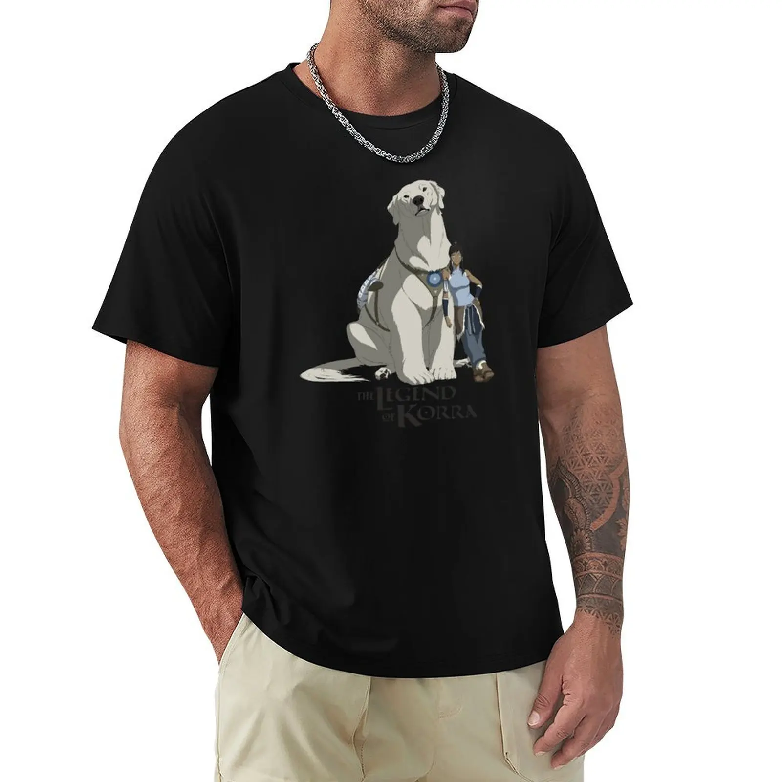 

The Legend of Korra Naga Polar Bear Dog & Korra Poster T-Shirt shirts graphic blue lock mens t shirts top quality