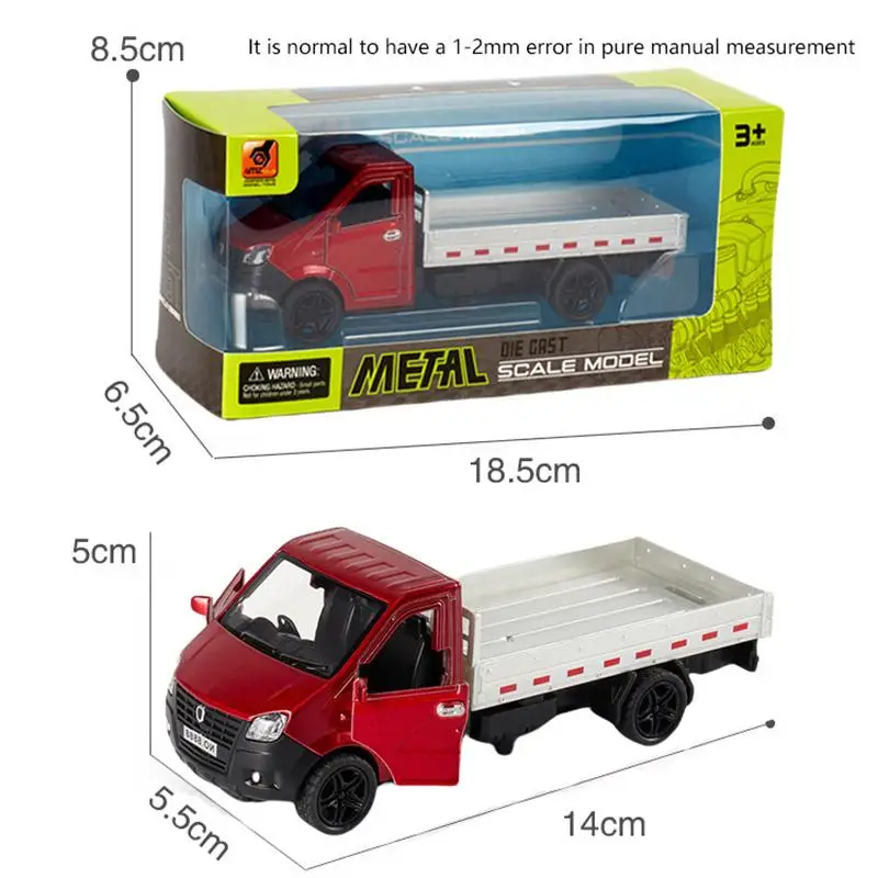 1pc 1/36 escala liga pullback caminhão de três portas, design elegante pode transportar carga brinquedo do menino de metal fundido crianças brinquedo caminhão de transporte