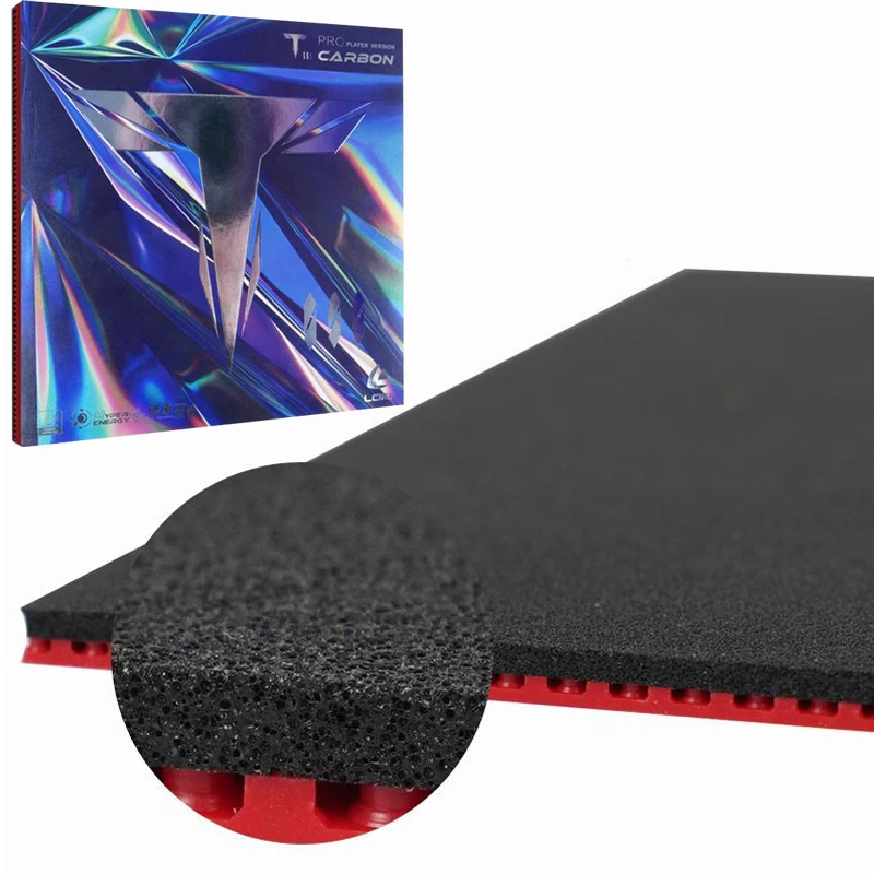 

LOKI T3 Carbon Sponge Table Tennis Rubber Non-Sticky Pimples in Hard Ping Pong Rubber for Fast Attack ITTF Approved RED BLACK