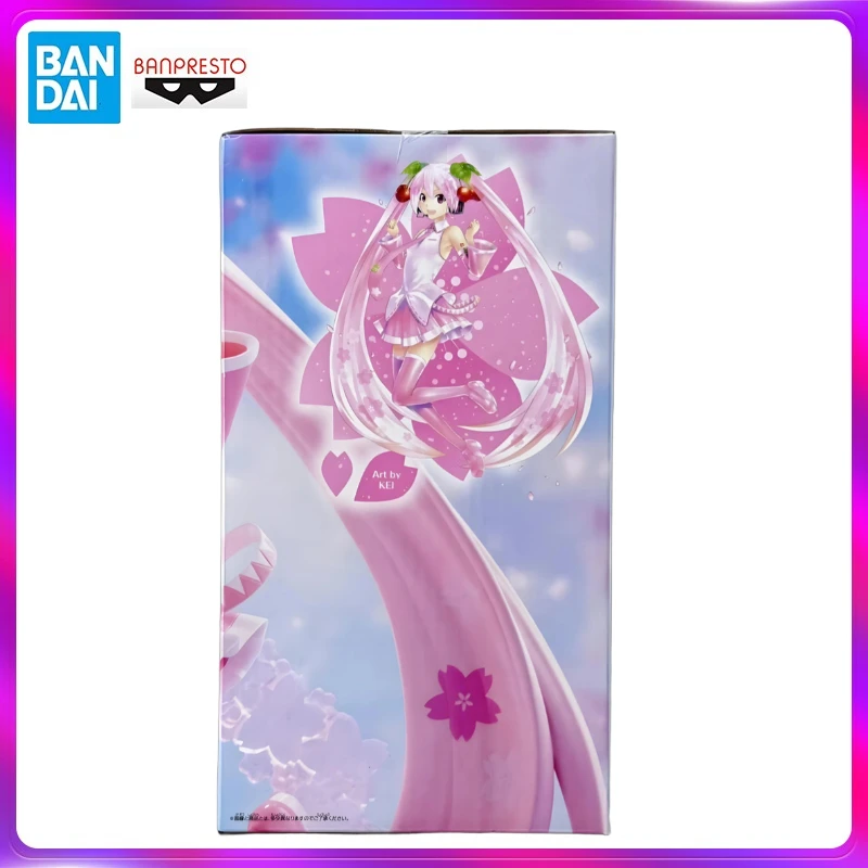 En stock Banpresto Bandai Evolv Anime Hatsune Miku Sakura Miku Figurine d'action originale Modèle de collection Cadeau d'anniversaire TT