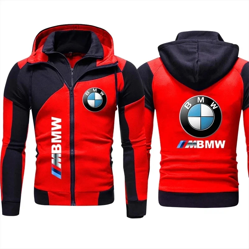 BMW Motorradjacke mit Kapuze, Reißverschluss, Pullover, Racing-Team-Sportbekleidung – wasserdichte, winddichte, atmungsaktive Motorradjacke