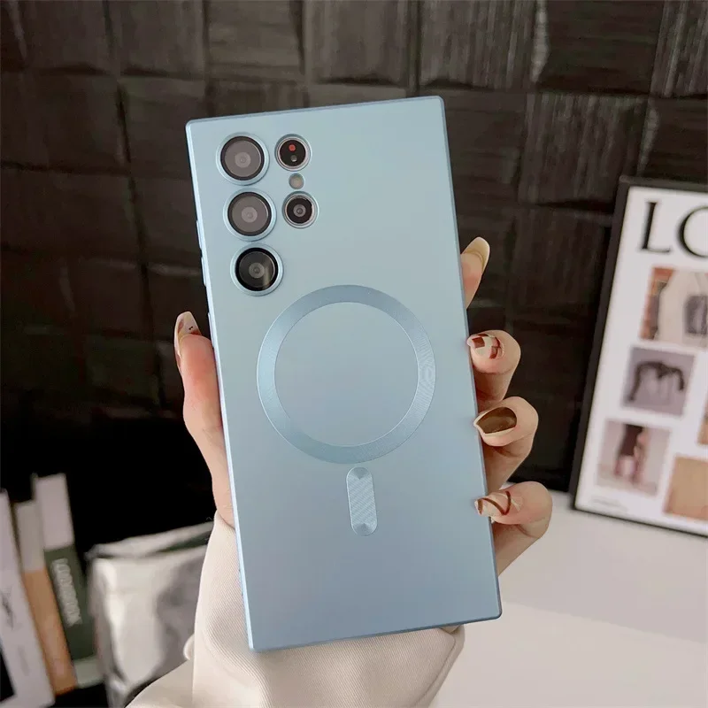 Weiche, matte magnetische Hülle für Samsung Galaxy S26 S25 S22 S24 S23 FE S21 Note20 Ultra Plus Magsafe Mac Safe Handyhülle Stoßfest – Detail 17