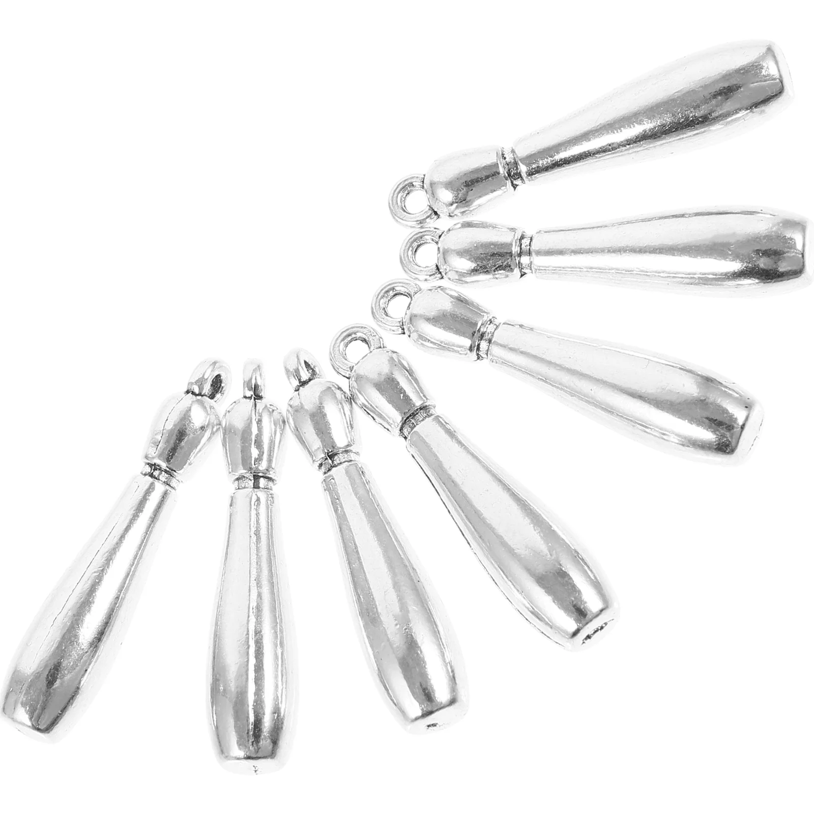 7 Pcs Solid Bowling Pendant Mini Stainless Steel Charms Custom Necklace Accessories Unique Design Metal Jewelry